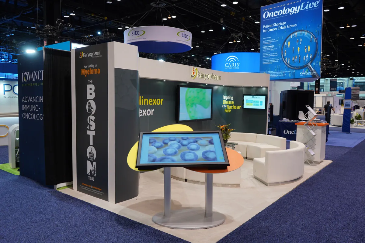 BrightPipe event technology deployed in a trade show booth