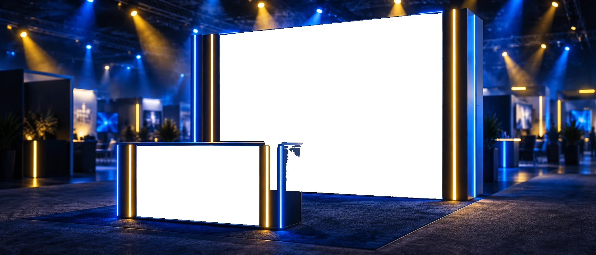Modular Media Wall in a 10 by 10 booth