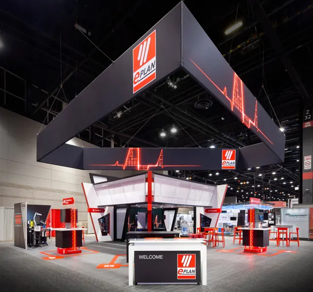 Trade show booth with BrightPipe technology