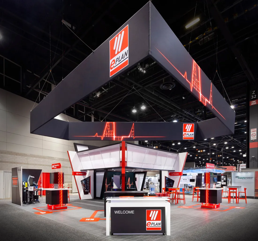 BrightPipe event technology deployed in a trade show booth