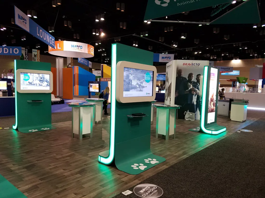 BrightPipe event technology deployed in a trade show booth